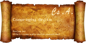 Csepreghy Anita névjegykártya